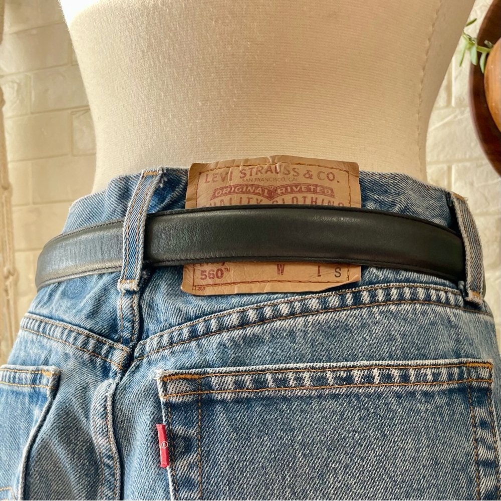 Vintage Coach 8400 Classic Navy Glove Tanned Cowhide Leather Brass Buckle Belt - Picture 11 of 16